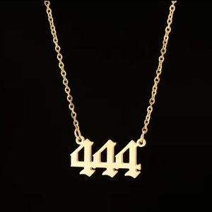 444 Angel Number Necklace (1pc) Gold
